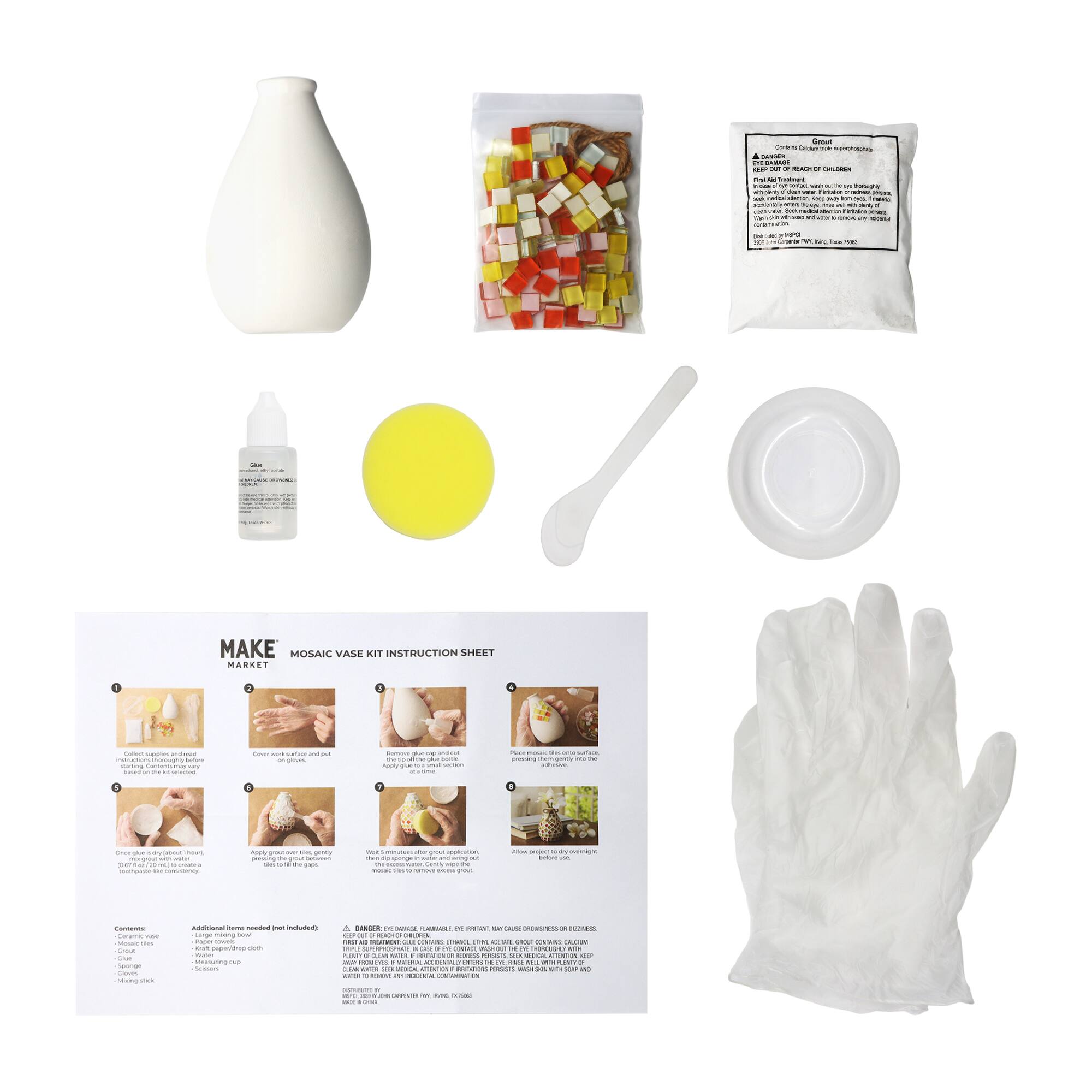 4" Warm Tones Mosaic Vase Kit by Make Market®